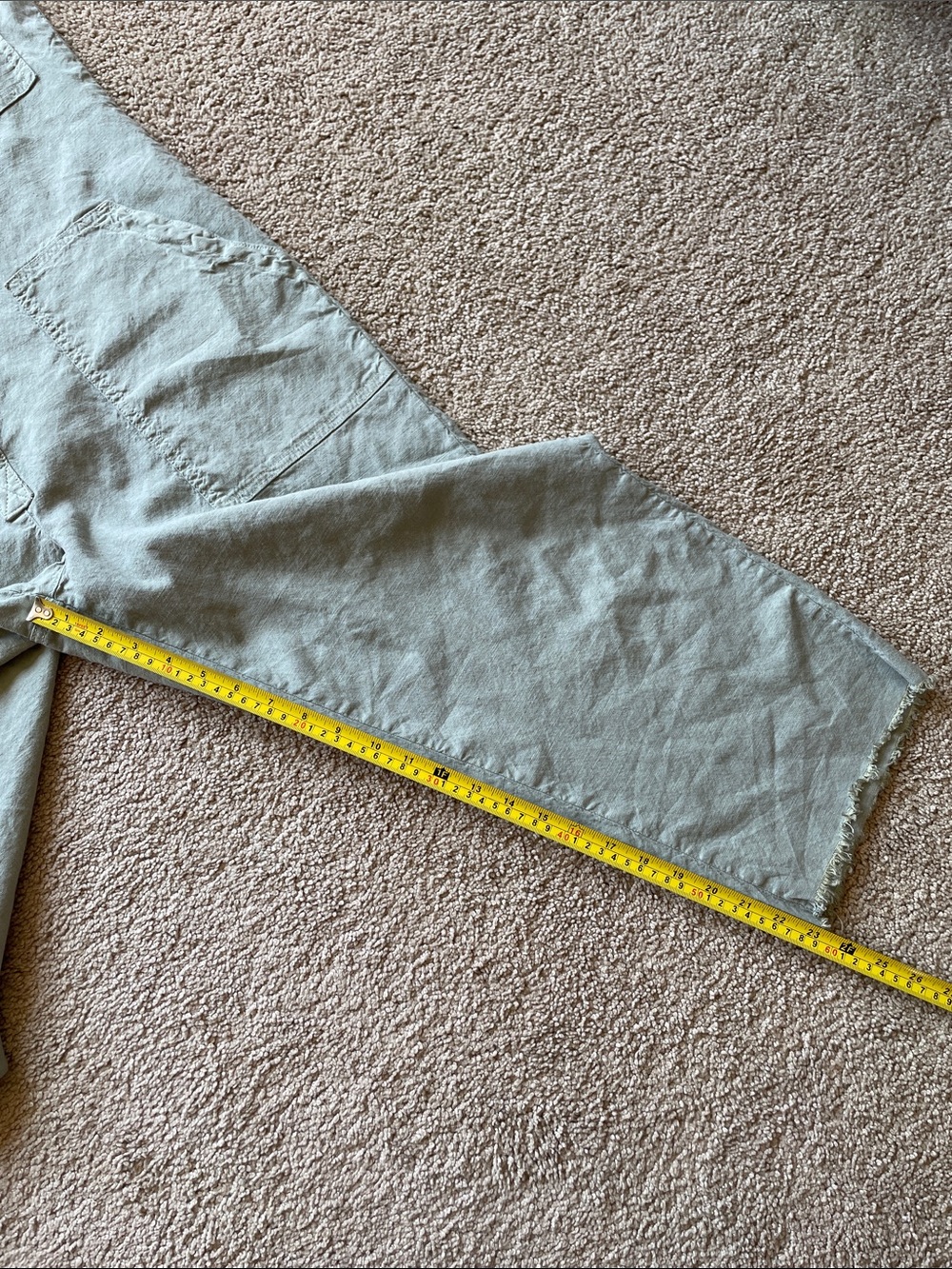 Frank & Eileen Northern Ireland Sage Green Utility Jumpsuit L Flax USA Boho - Picture 13 of 15
